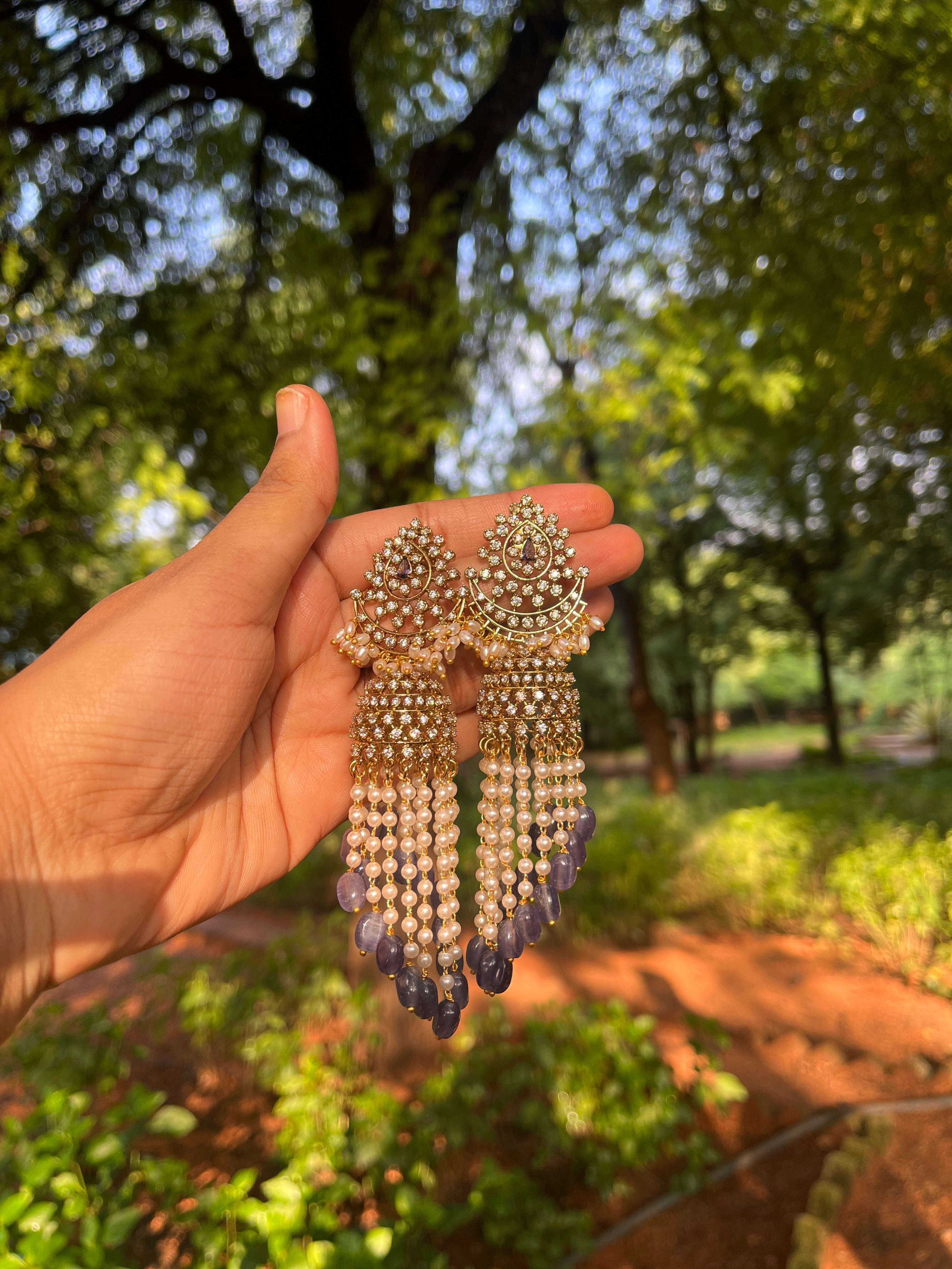 Lavender pearl liner jumkis