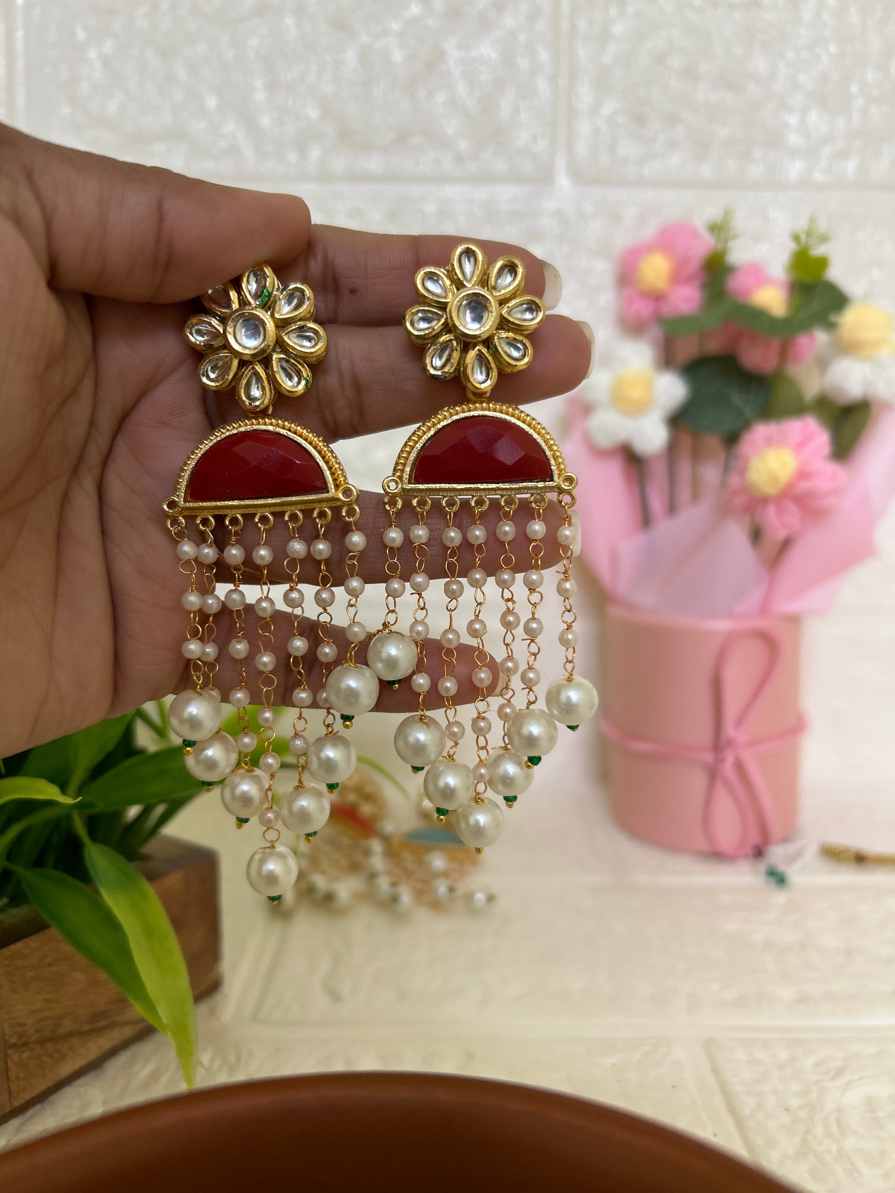 Statement pearl danglers
