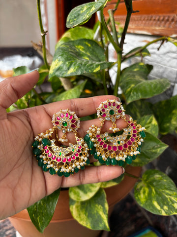 Jadau kundan Chandbali