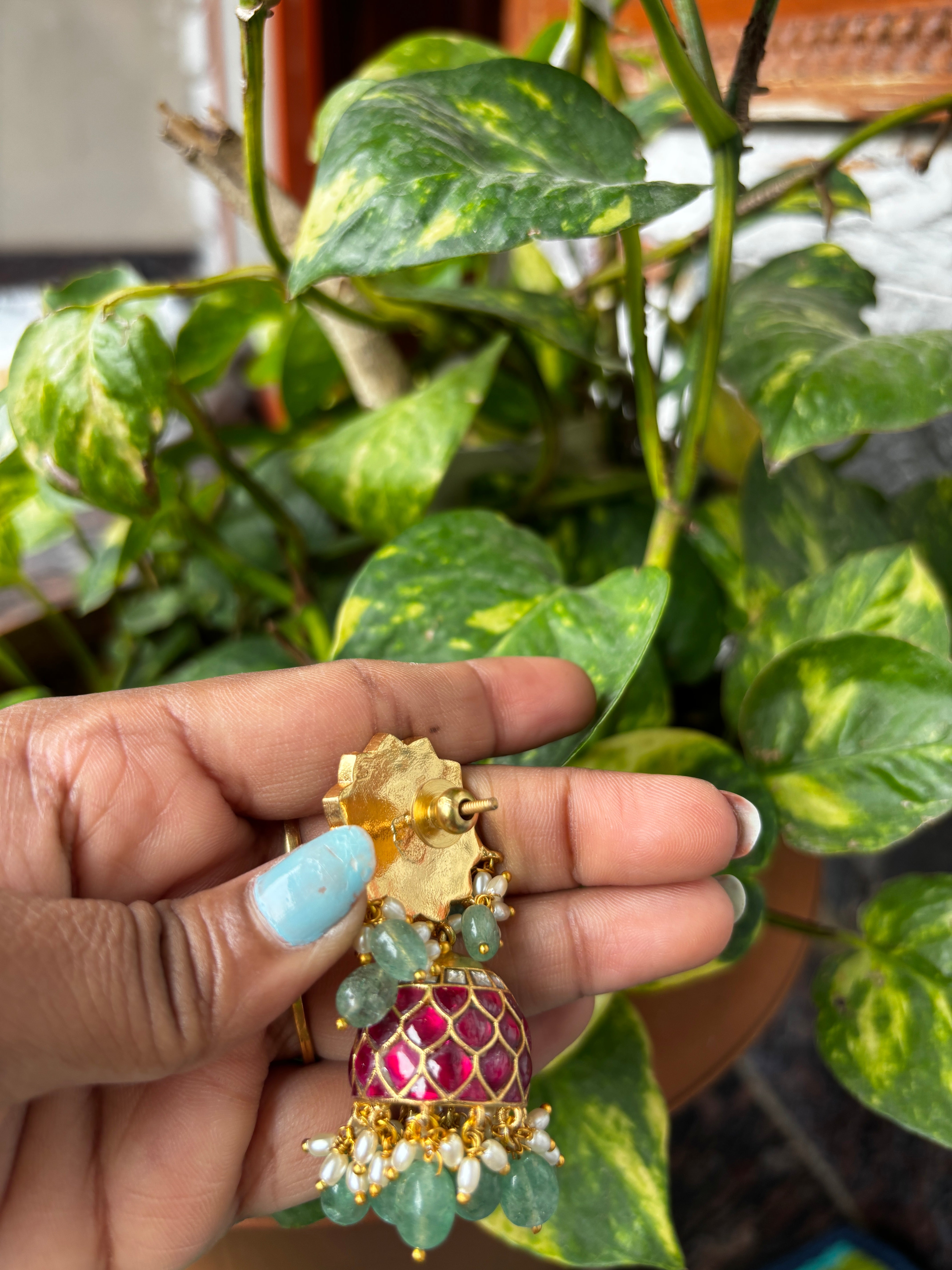 Jadau kundan premium jumkis