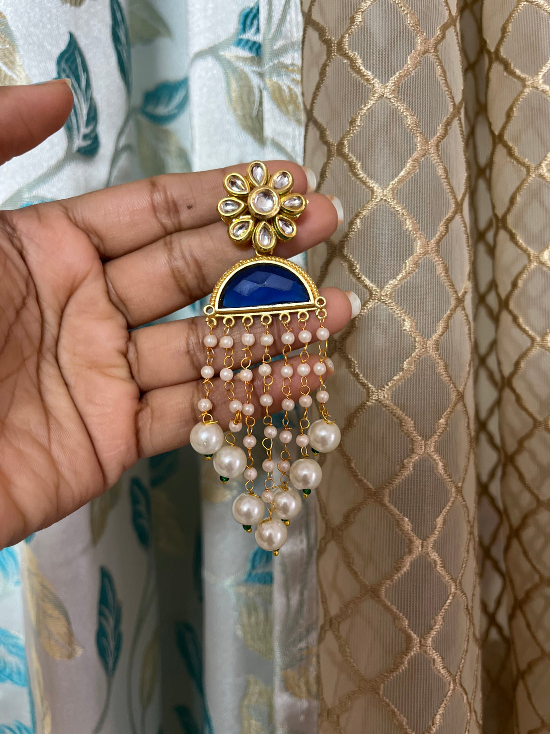 Kundan statement earrings
