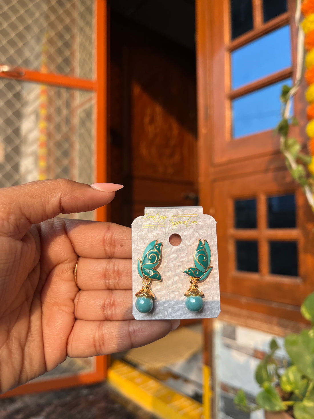 Meenakari statement earrings