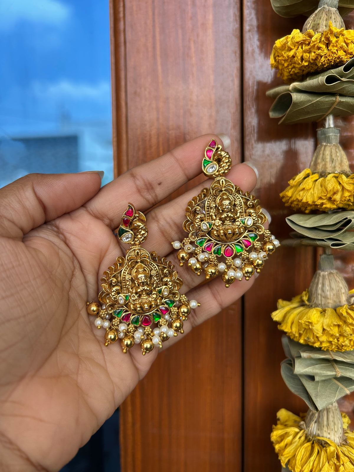 Real gold look Jadau (screw back) rg3