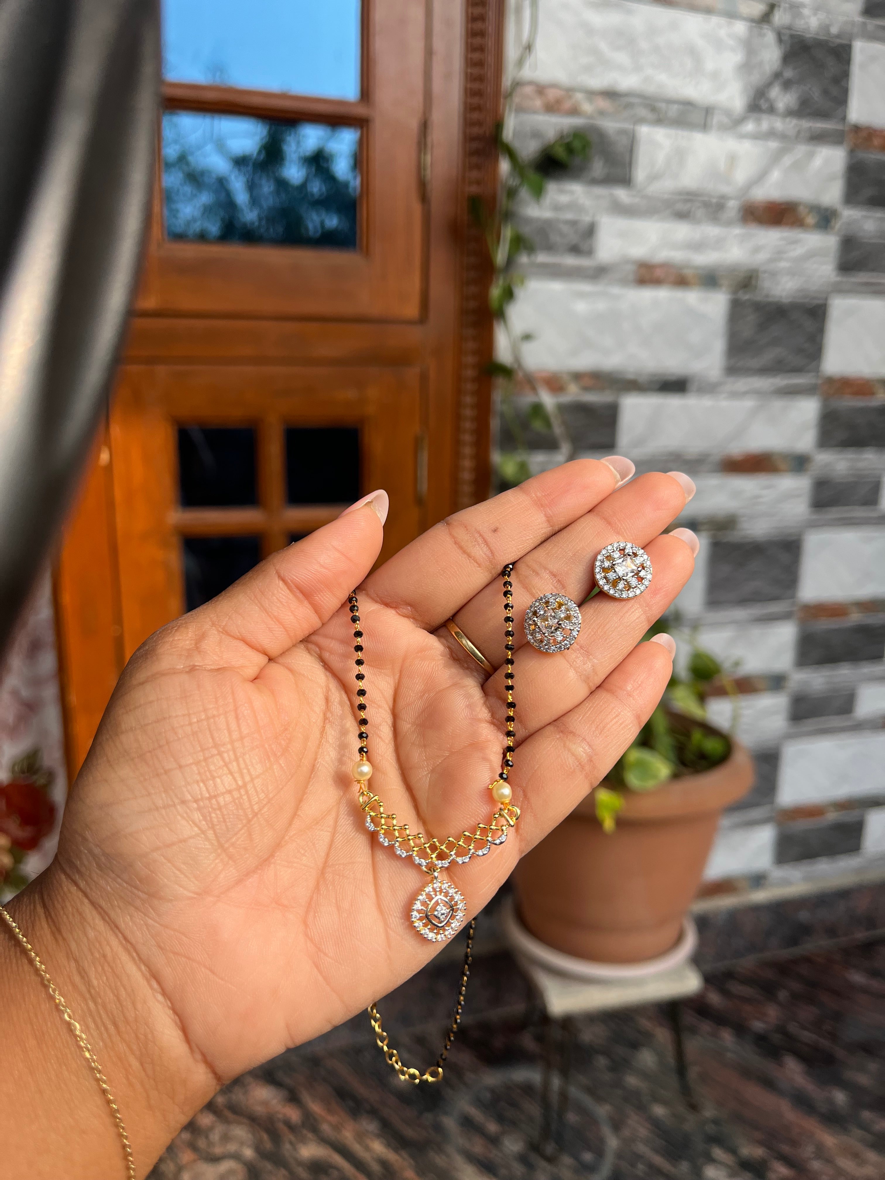 Statement black beads