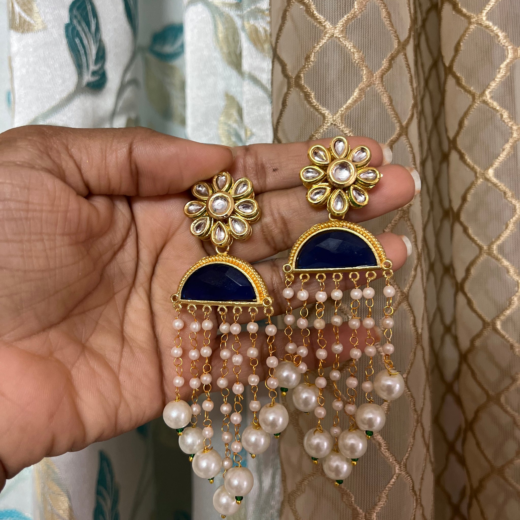 Kundan statement earrings