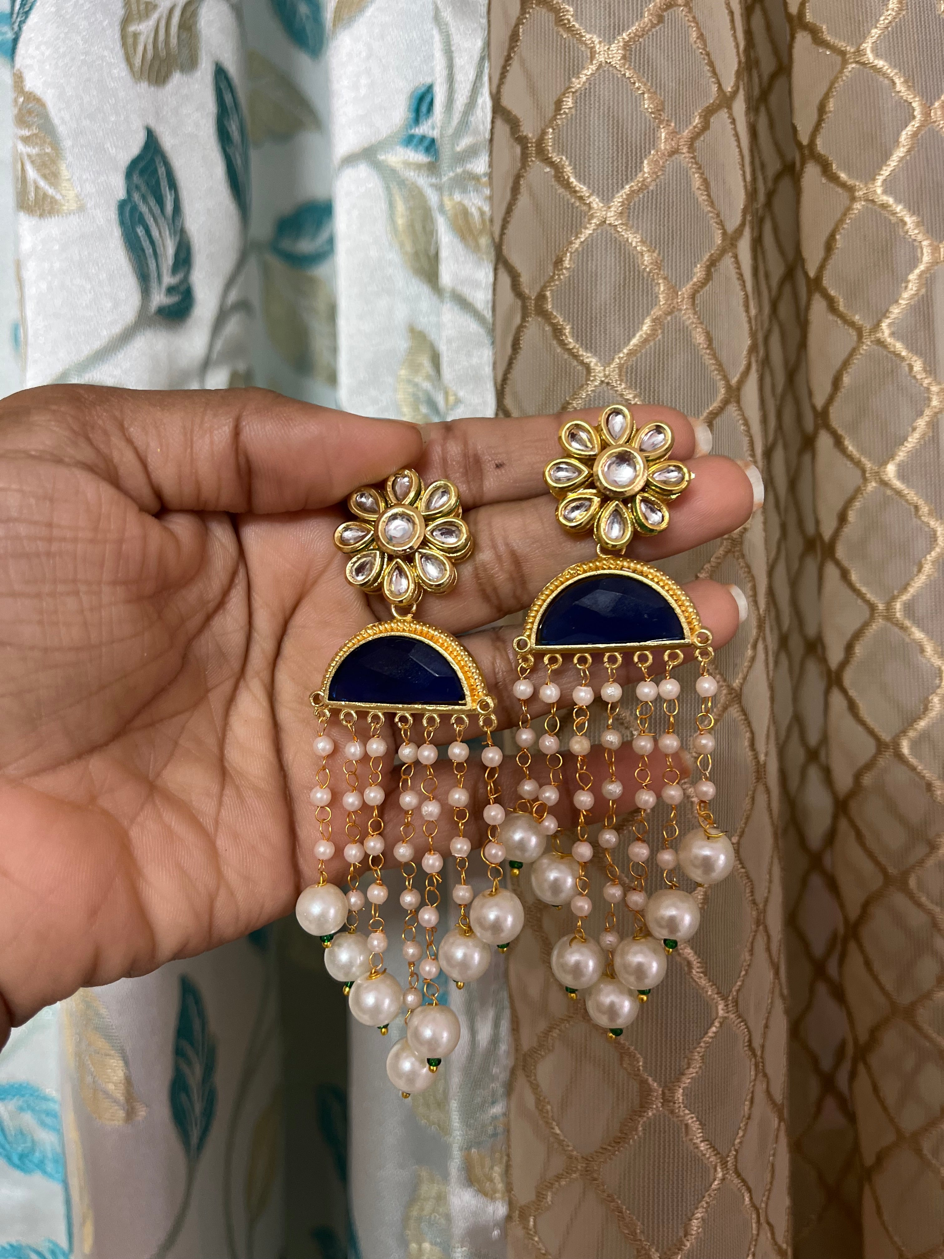 Kundan statement earrings