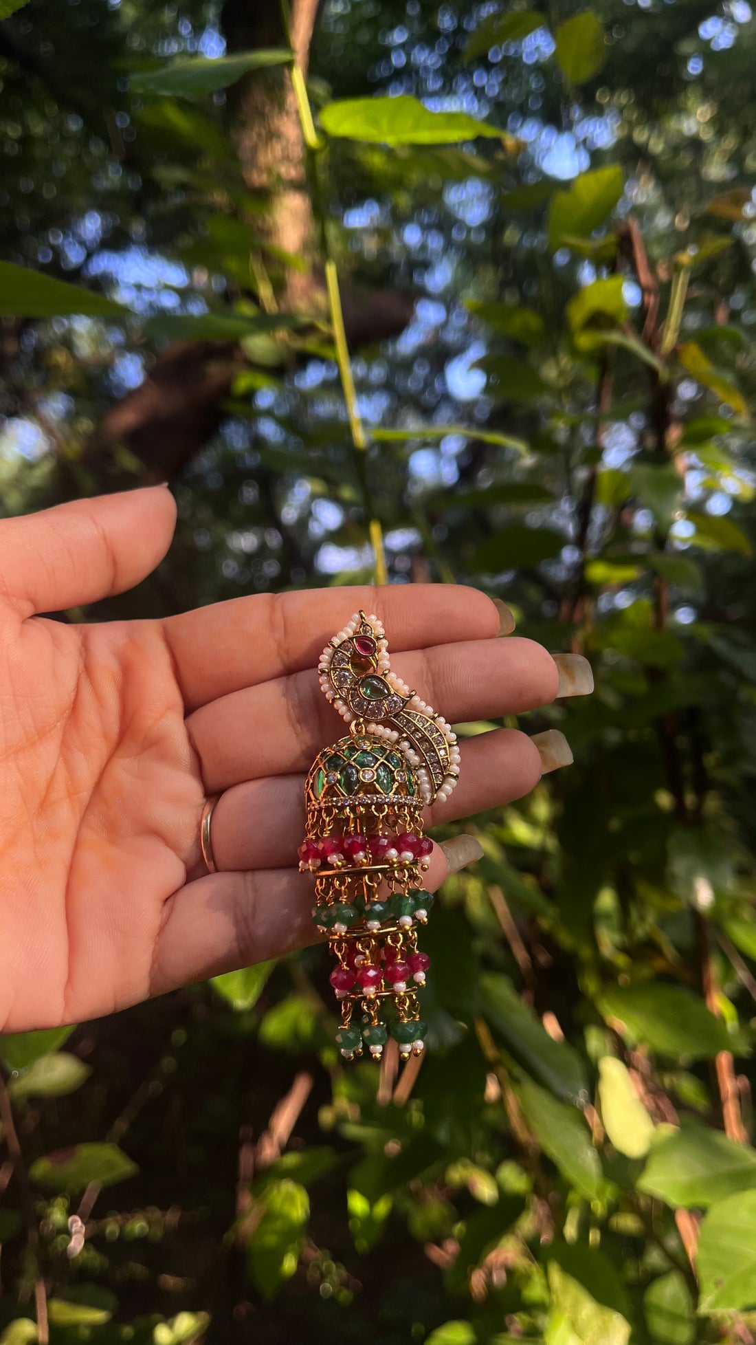 Unique peacock earrings