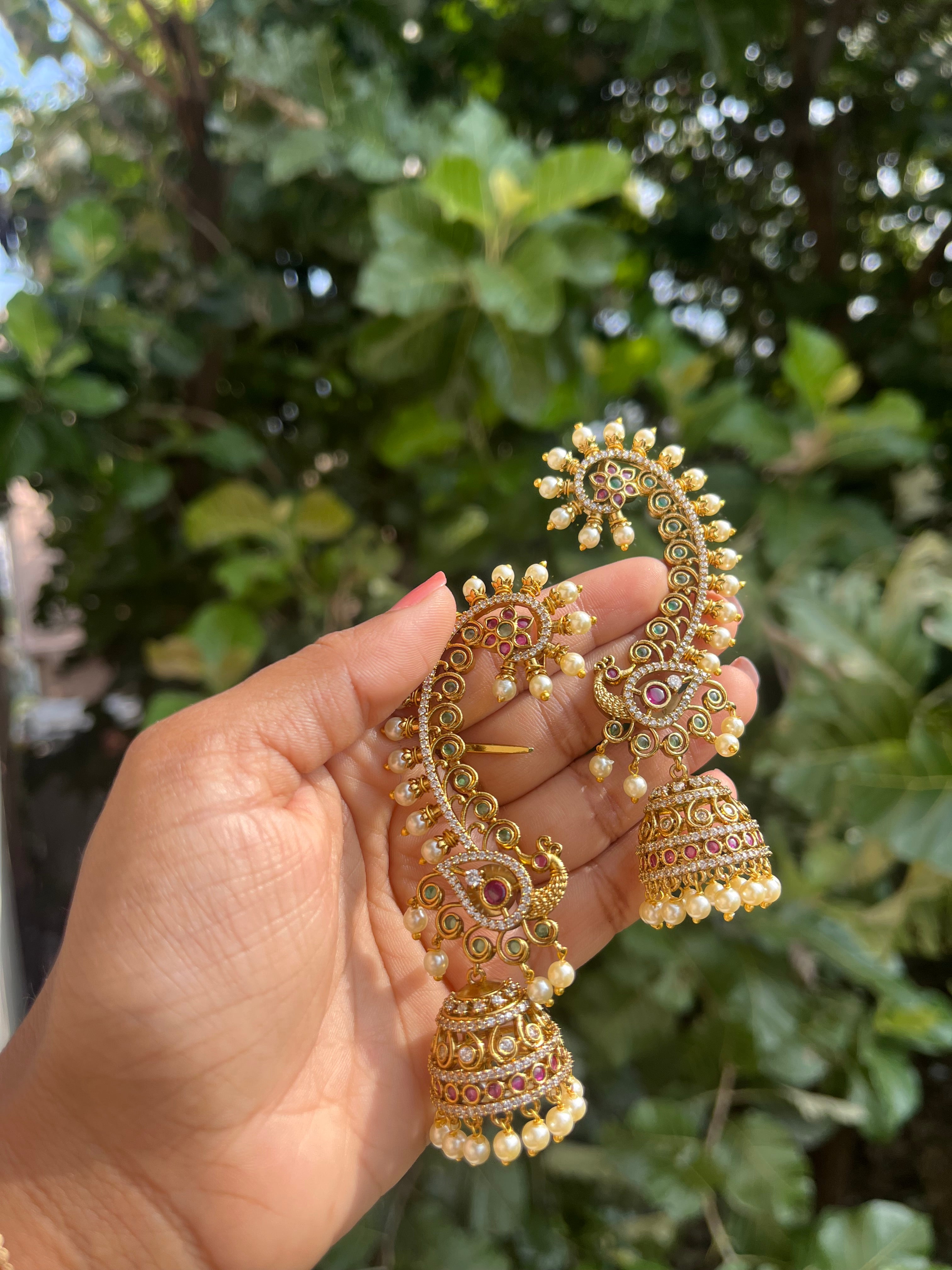 Peacock Tradional Earcuffs