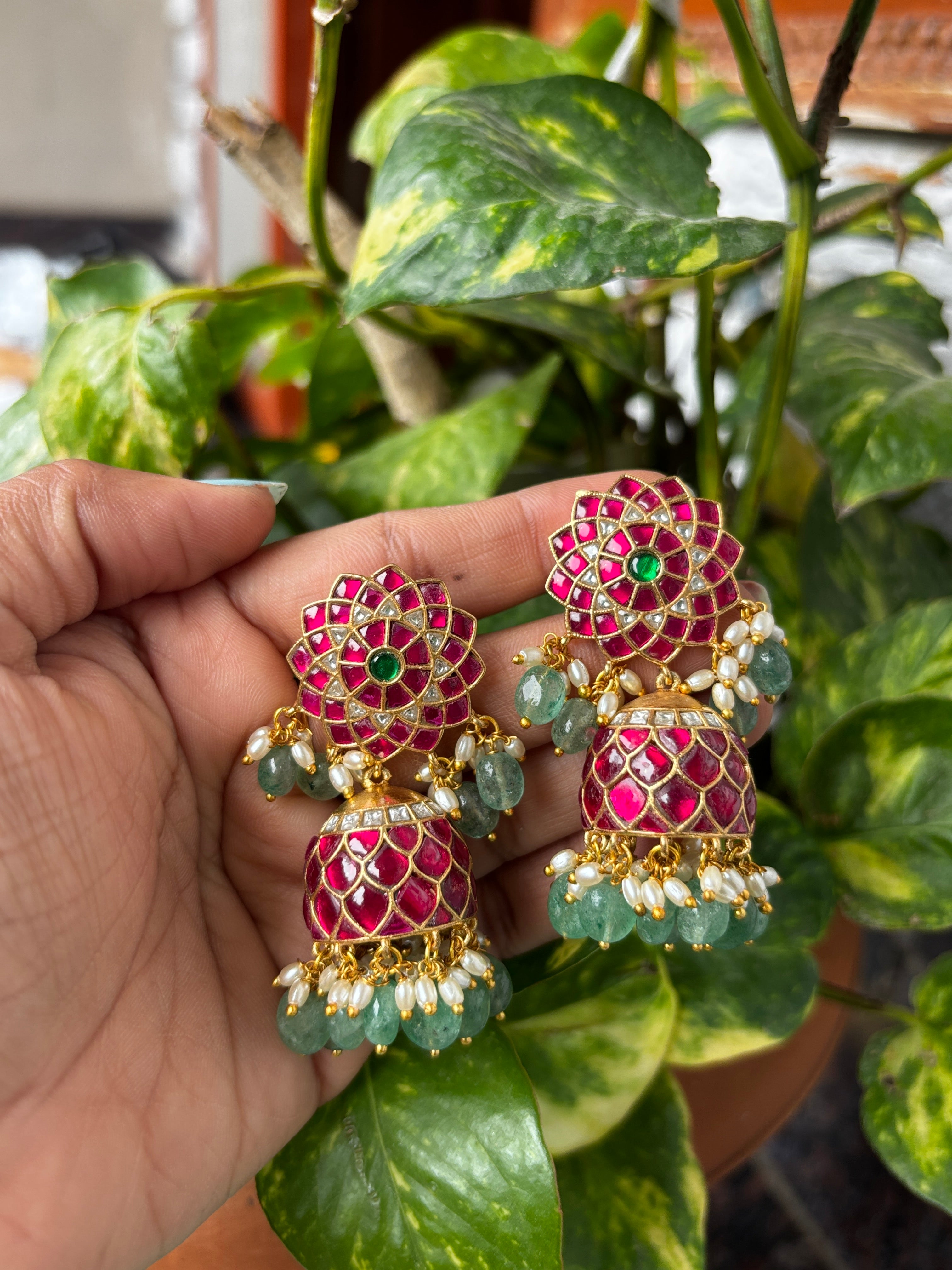 Jadau kundan premium jumkis