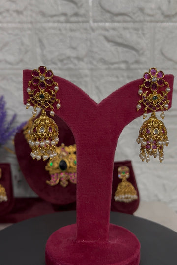 Tradional gold look jumkis (Ravali3)