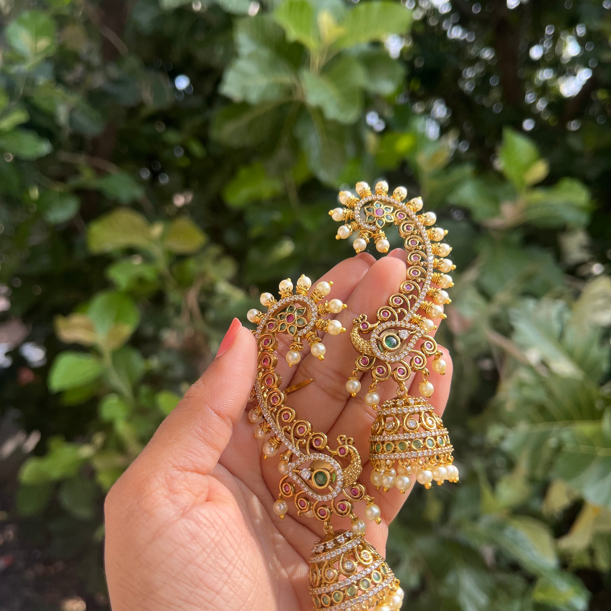 Peacock Tradional Earcuffs