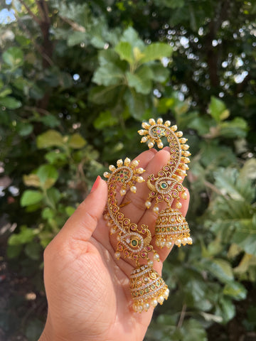 Peacock Tradional Earcuffs