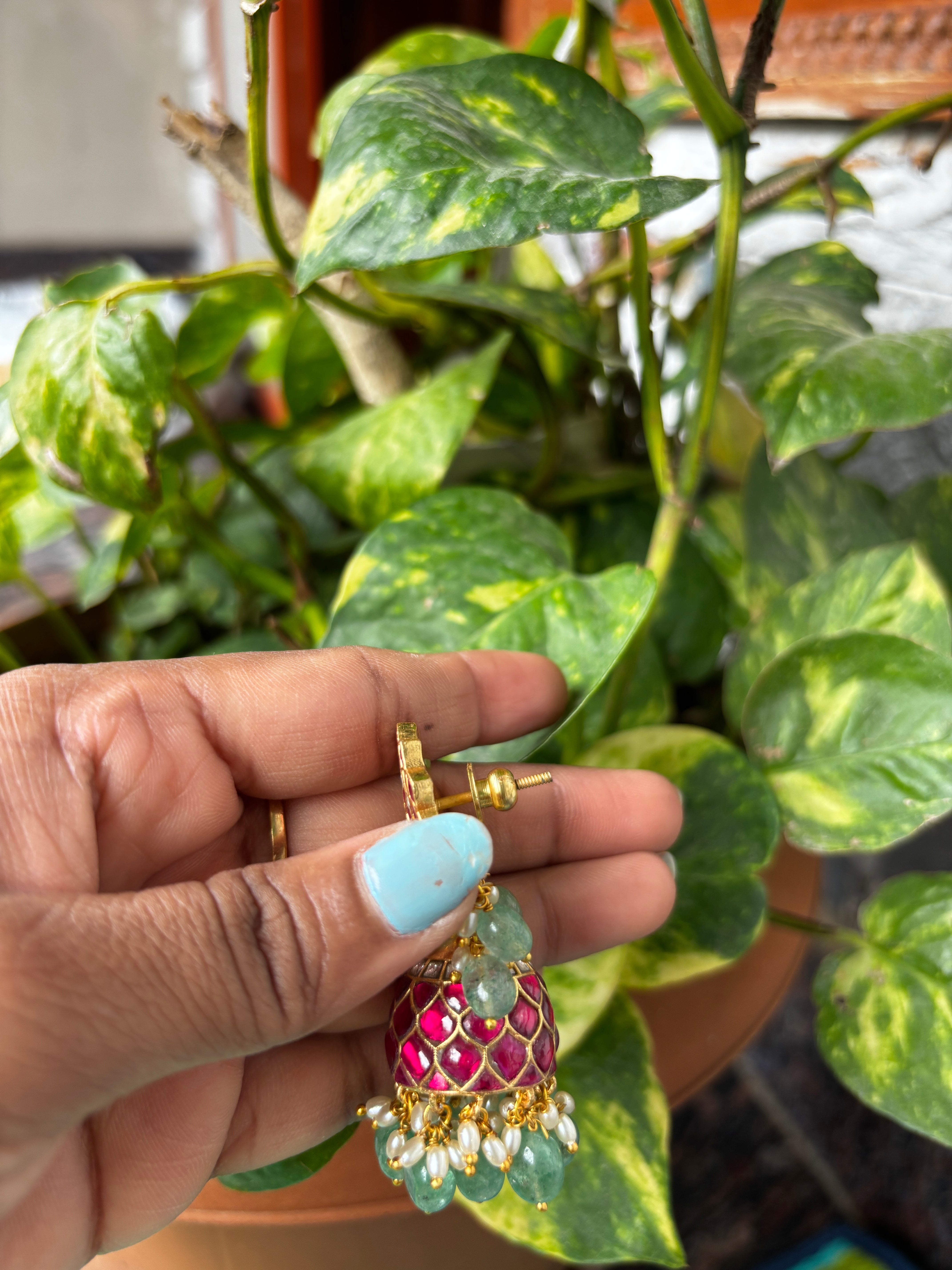 Jadau kundan premium jumkis