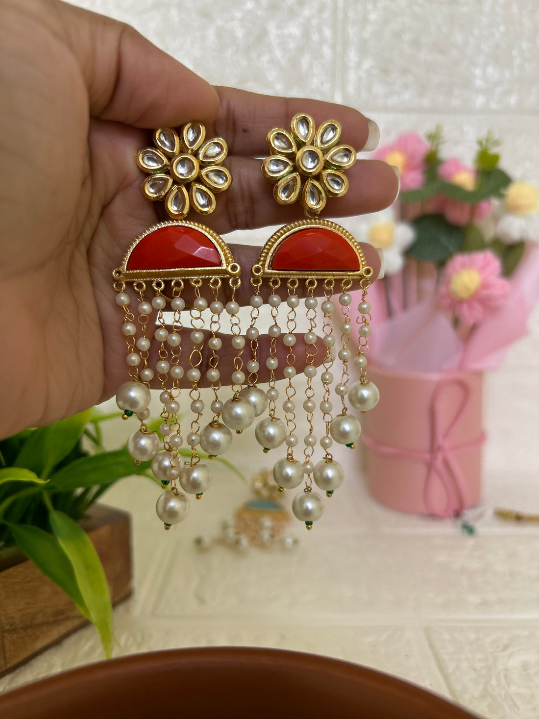 Statement pearl danglers