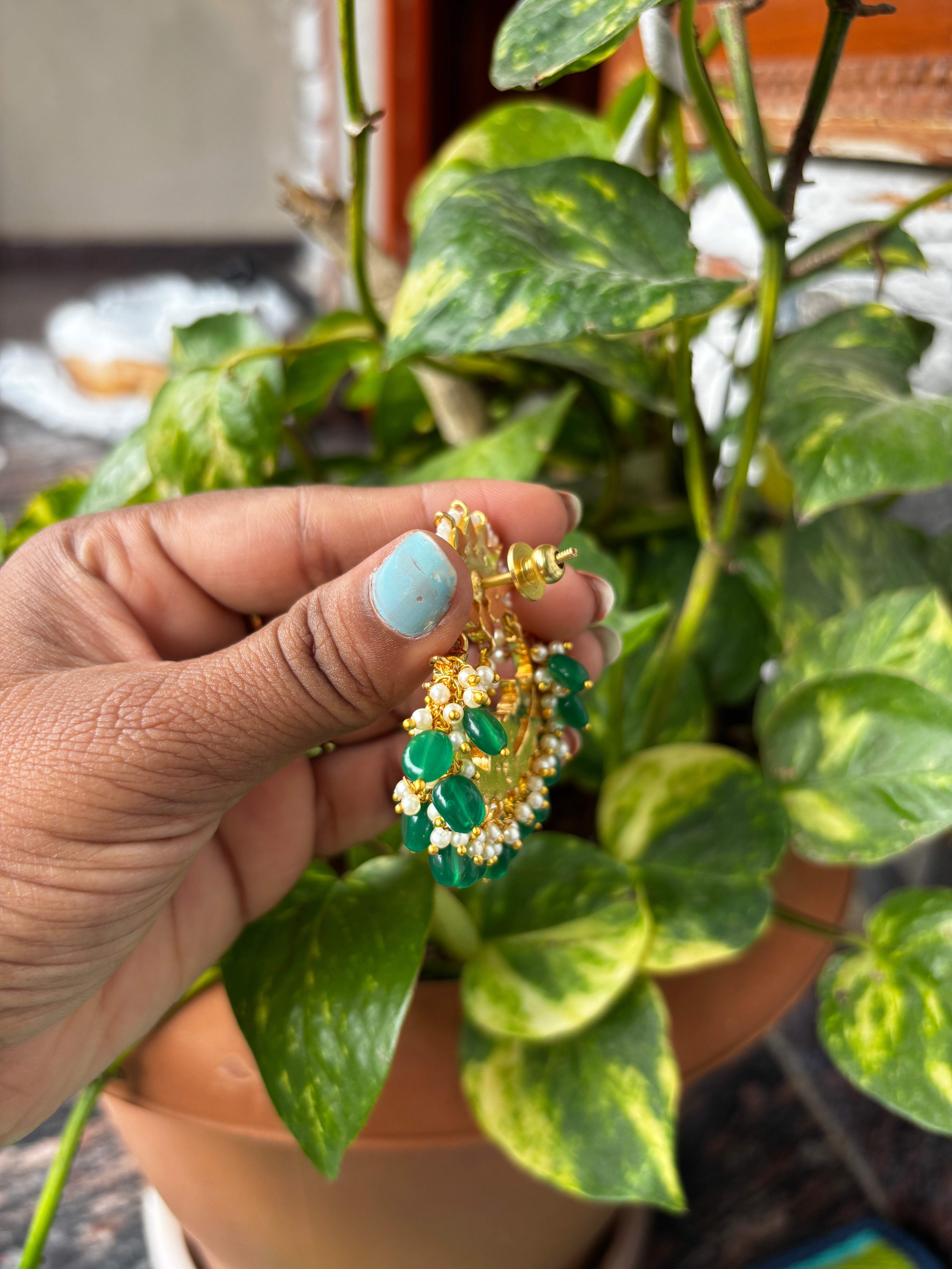 Jadau kundan Chandbali