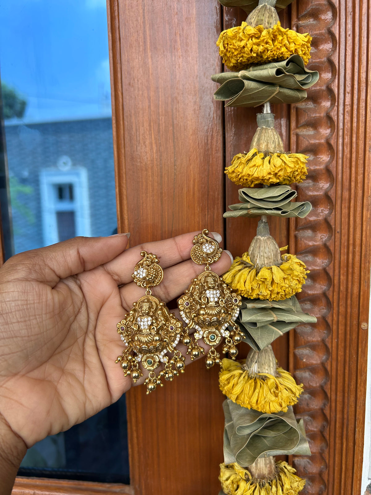 Real gold look earrings (RG1) (push back)