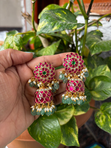 Jadau kundan premium jumkis