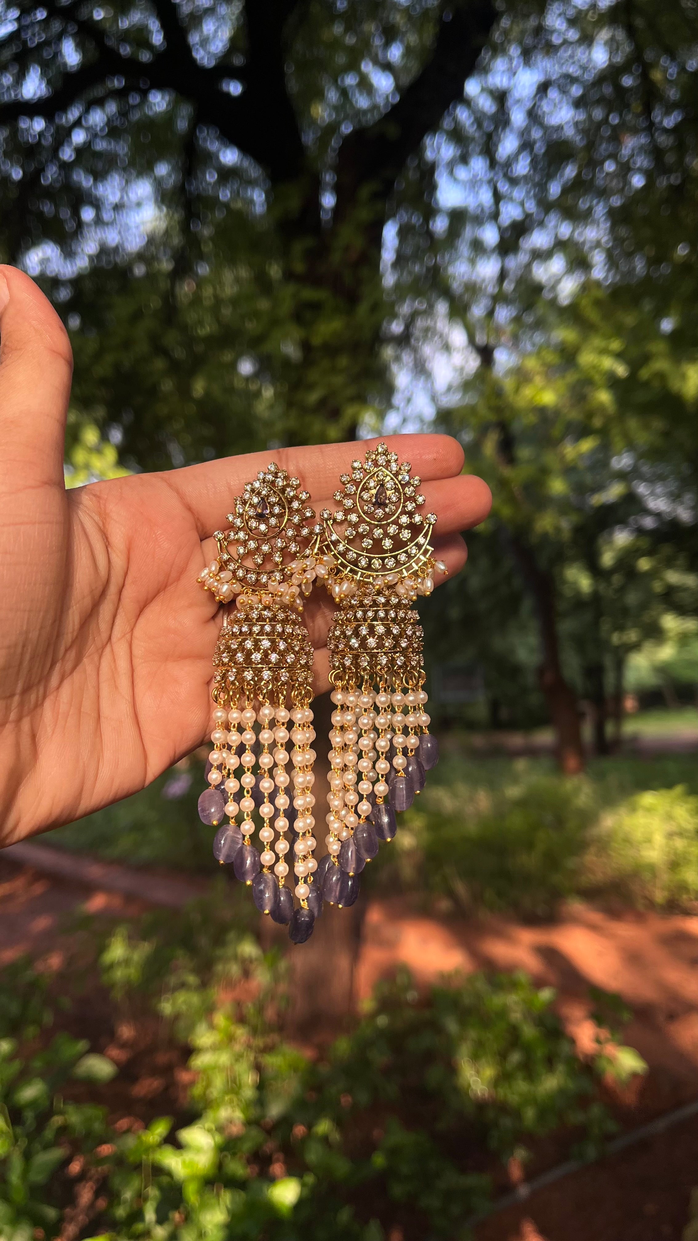 Lavender pearl liner jumkis