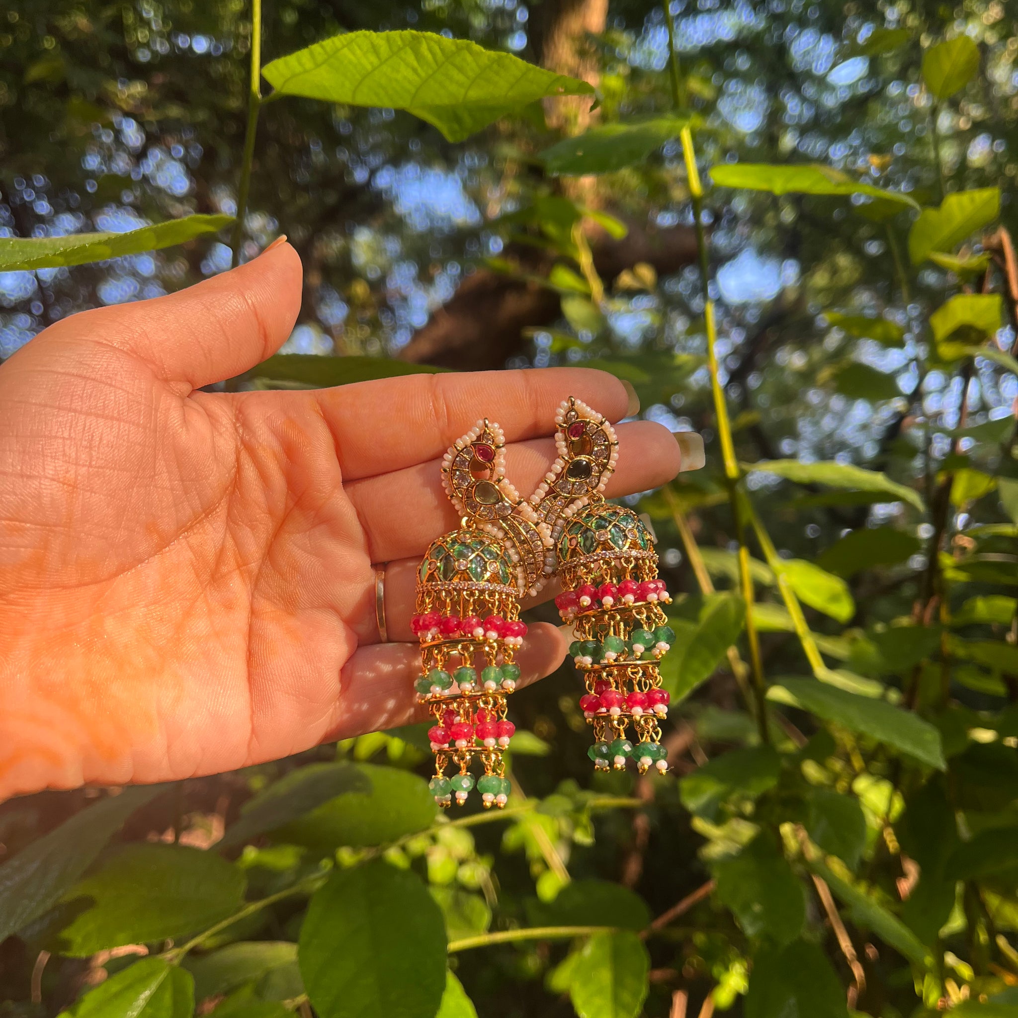 Unique peacock earrings