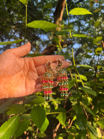 Unique peacock earrings