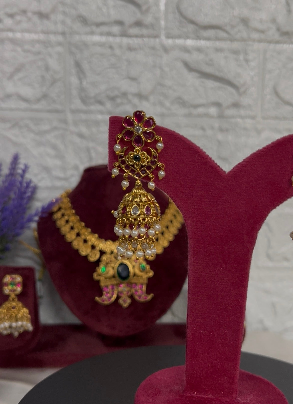 Tradional gold look jumkis (Ravali3)